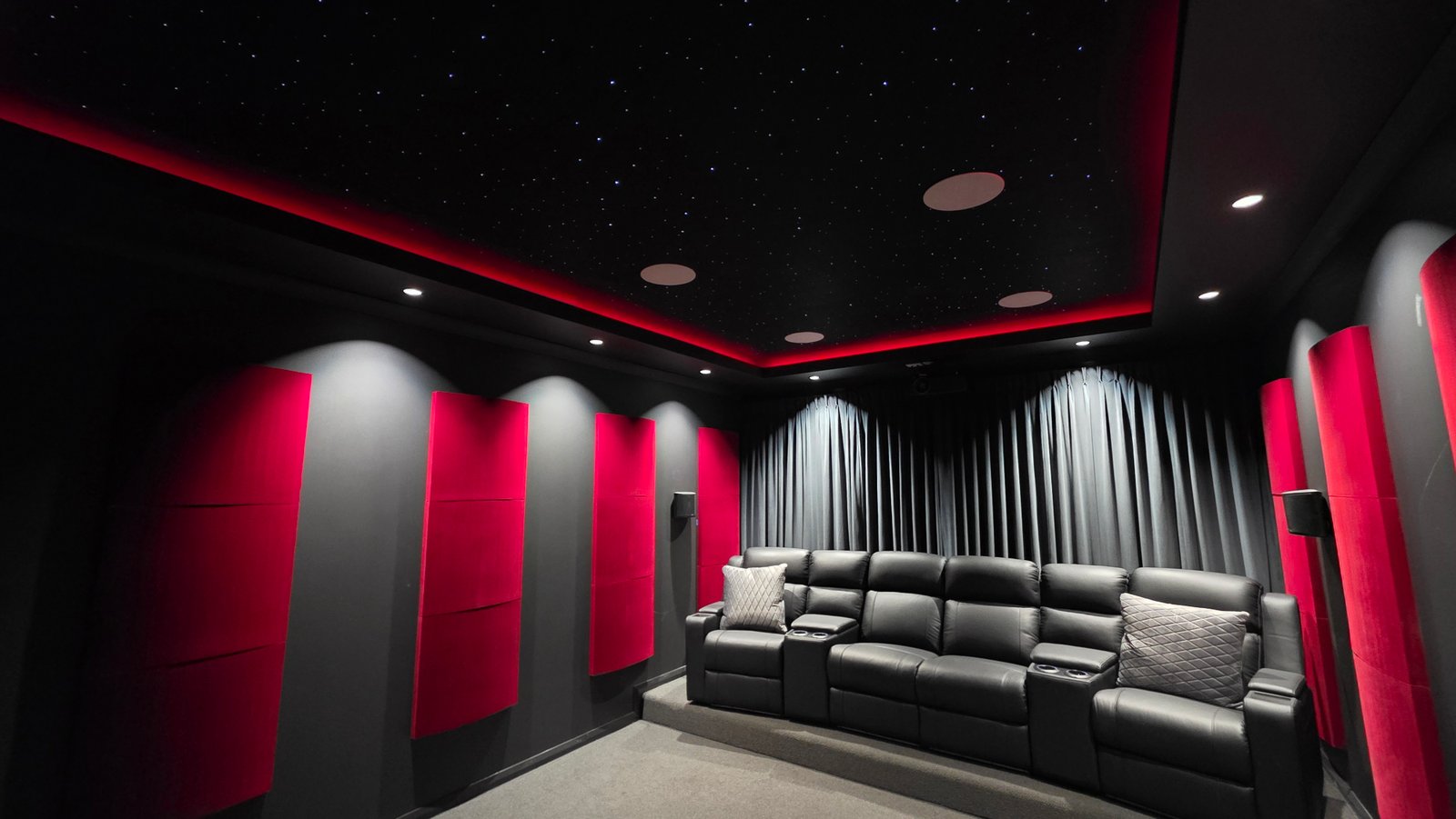 Cinema room in low light