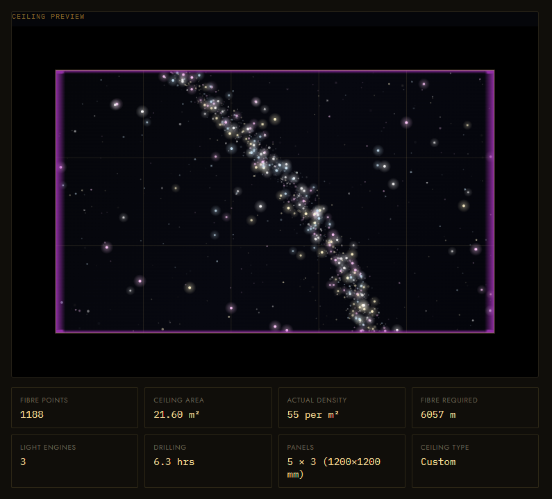 Ceiling Preview — Star Layout