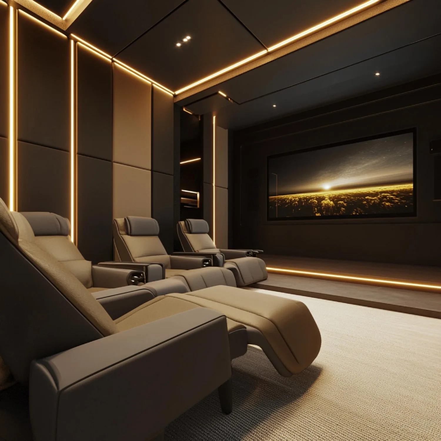 The finished Starz cinema room